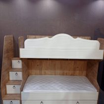 wooden bunk bed